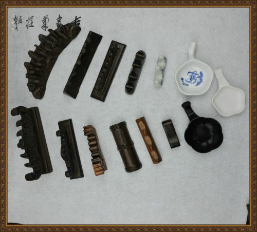 笔搁笔架毛笔红木笔搁成人书法文房四宝笔台笔山摆件装饰长青笔庄 - 图1