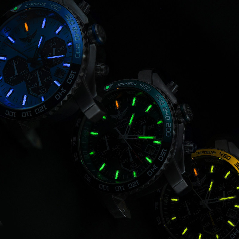 太阳能男光能运动表瑞士氚气石英表 野狼手表国产腕表