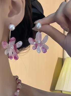 小清新花朵珍珠立体轻奢高级感女