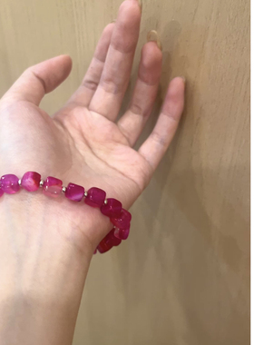 【桃红手链】时尚个性玫红色火龙果色饰品