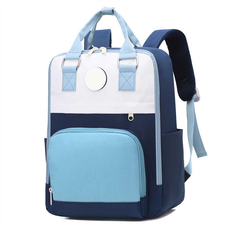 时尚撞色小学生书包1-3年级轻便大容量儿童双肩包可定 制logo - 图3