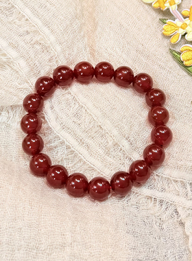 天然8A级正品红玛瑙手串女