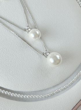倪妮同款S925纯银澳白色珍珠项链