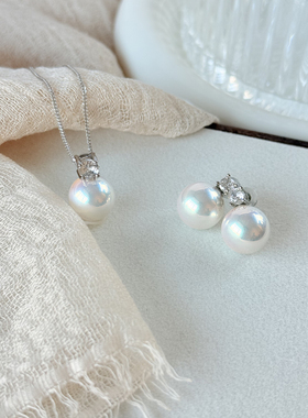 S925银王妃akoya粉光珍珠项链