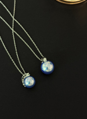 925银经典王妃蓝血玫瑰珍珠项链