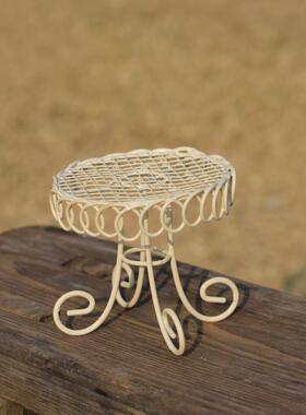 日式铁艺小桌椅模型摆件