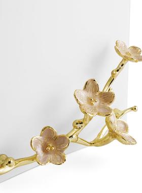 Michael Aram樱花方形纸巾盒白色不锈钢轻奢抽纸盒高端升职乔迁礼