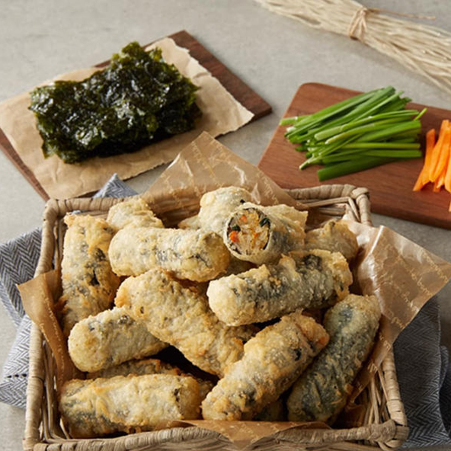 尤小鲜炸海苔卷 韩式紫菜粉丝卷 油炸海苔粉条卷 韩式料理500g,淘宝优惠券,粉丝福利购,淘宝优惠卷