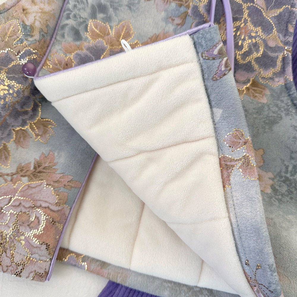 女童马甲套装加绒冬季2025新款国风中式儿童一体绒喇叭裤两件套潮,淘宝优惠券,粉丝福利购,淘宝优惠卷