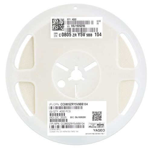 原装0805贴片电容100nF(104)-20%/+80%50V Y5V CC0805ZRY5V9BB104 - 图0