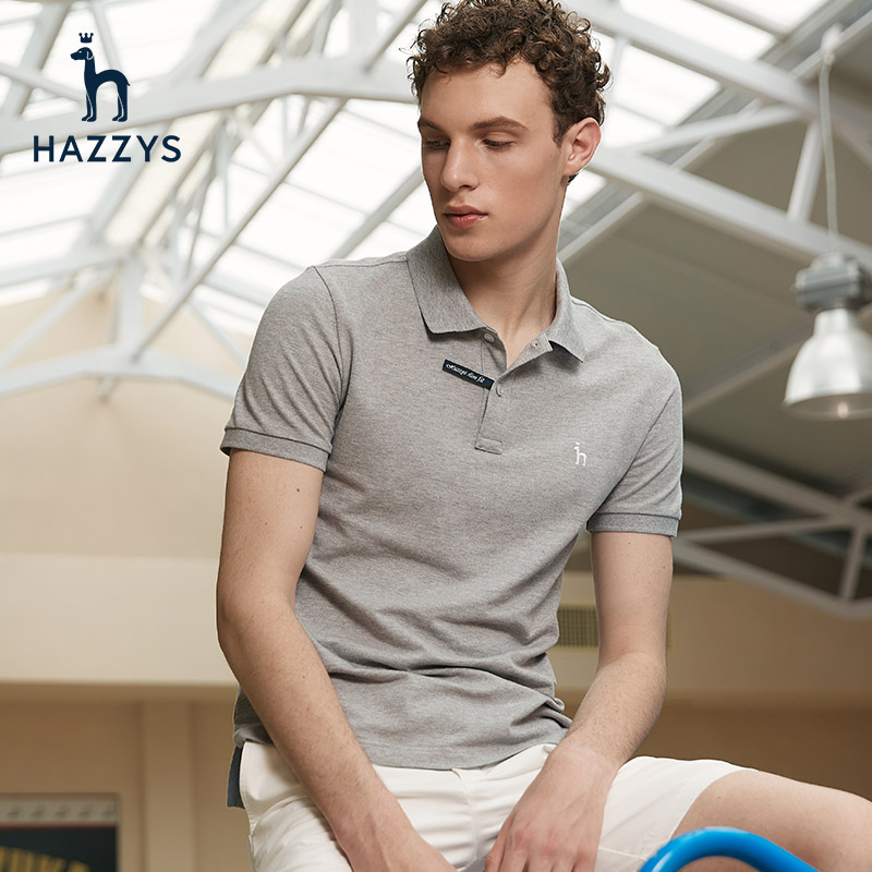 衫 POLO 恤男純色修身 T 哈吉斯春季新品男士短袖上衣商務休閑 Hazzys 衫 POLO 恤男純色修身 T 哈吉斯春季新品男士短袖上衣商務休閑 Hazzys