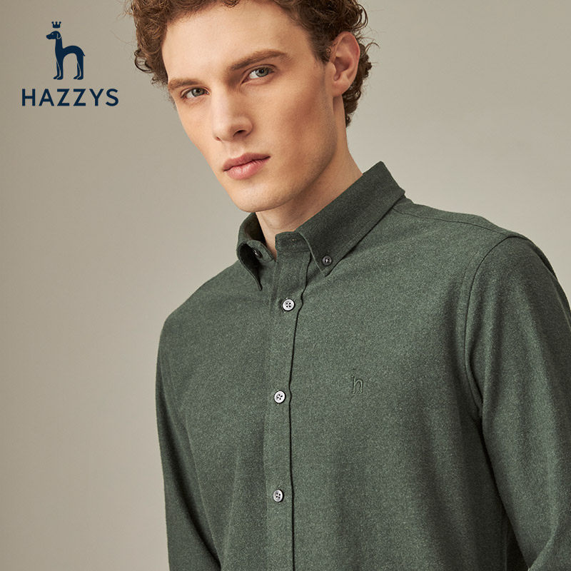 hazzys哈吉斯秋季新款男士长袖衬衫 hazzys衬衫