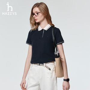 【液氨整理】Hazzys哈吉斯POLO衫女士春夏季休闲通勤短袖T恤上衣