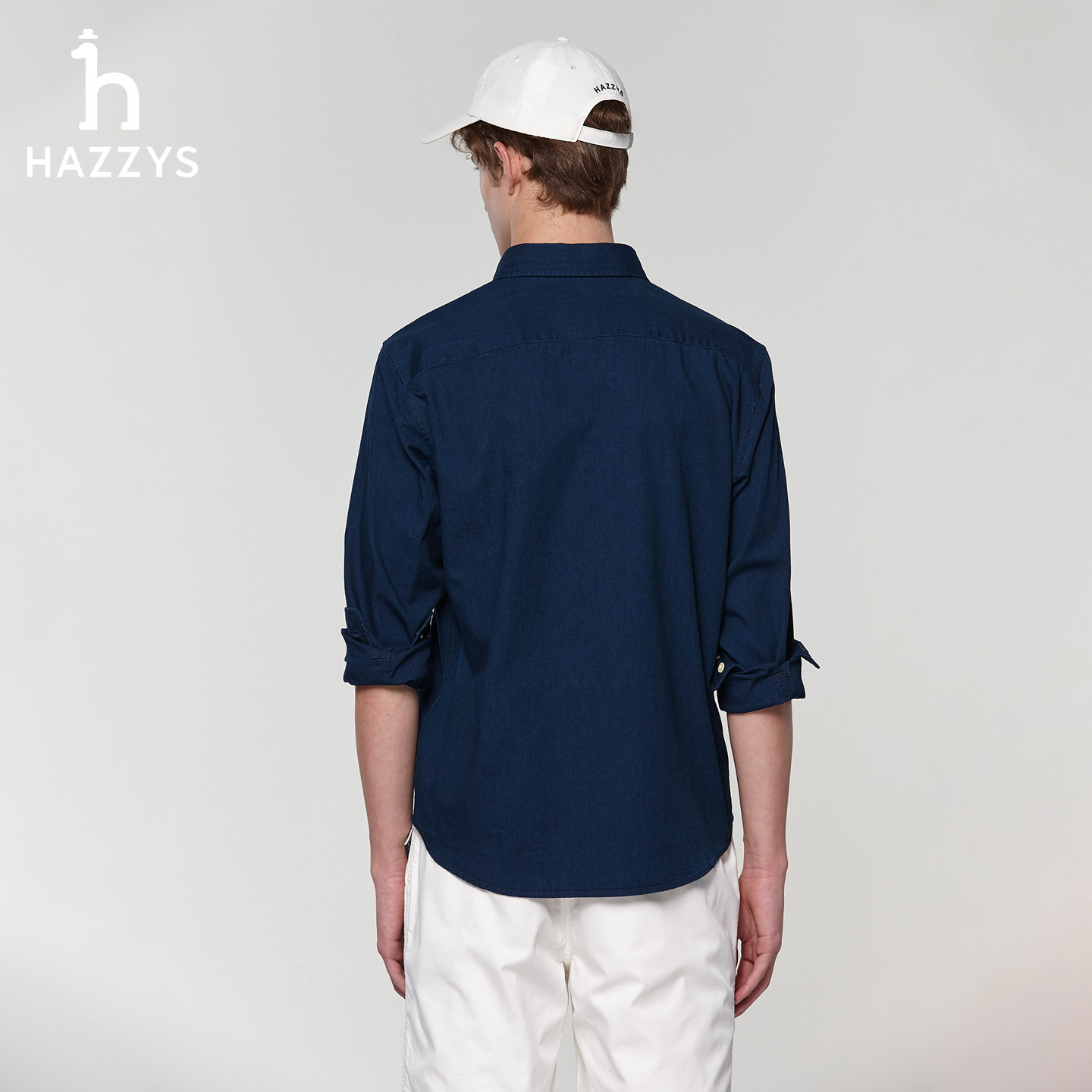 Hazzys哈吉斯男装春季经典合体蓝色牛仔衬衫复古休闲纯棉长袖上衣,淘宝优惠券,粉丝福利购,淘宝优惠卷