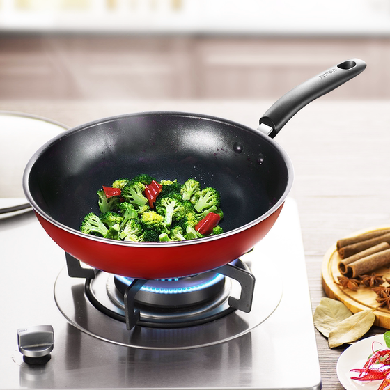 Supor wok non-stick pan pancake pan household cooking pot gas induction cooker applicable pot S