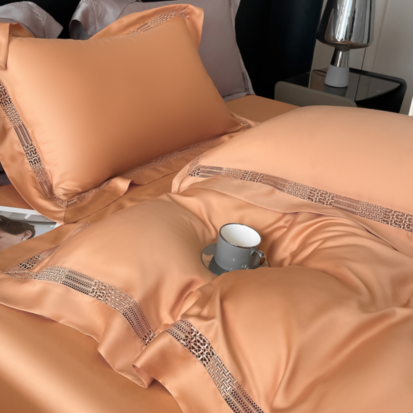 新款100支莱尔赛天丝镂空纯色四件套春夏冰丝亲肤凉感被套床单,淘宝优惠券,粉丝福利购,淘宝优惠卷