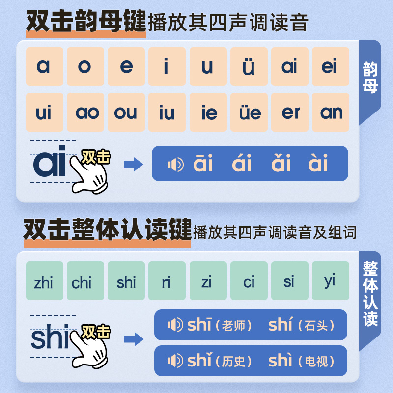 幼儿童拼音学习神器益智玩具墙贴 猫贝乐玩具挂图/认知卡