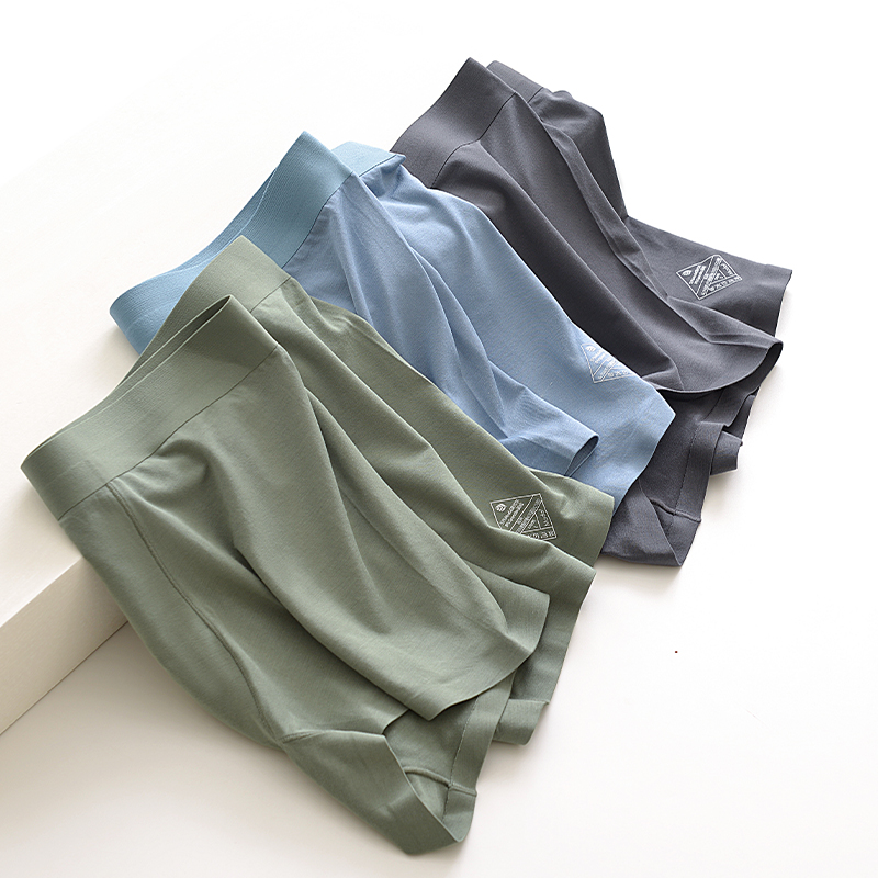 3条 青少年男士内裤四角宽松中腰平角裤头运动无痕莫代尔内裤男潮 - 图2