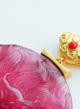 碧玺毛衣链镶嵌狐狸吊坠