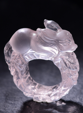 鲍氏水晶九尾狐戒指尾戒