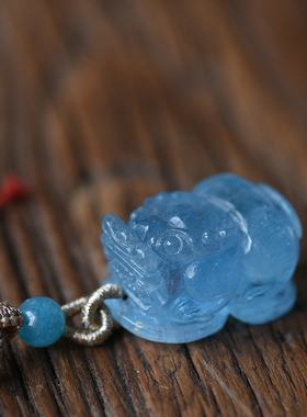 貔貅男女款手链配饰挂件海蓝宝