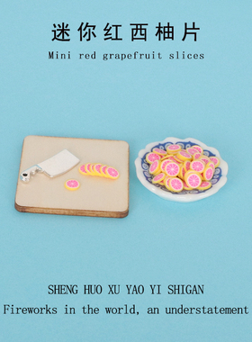 创意娃娃屋微缩食玩ins迷你草莓西柚猕猴桃水果片diy饰品装饰配件