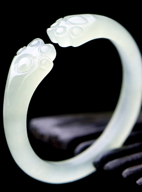 念玉和田玉戒指女款招财猫猫咪