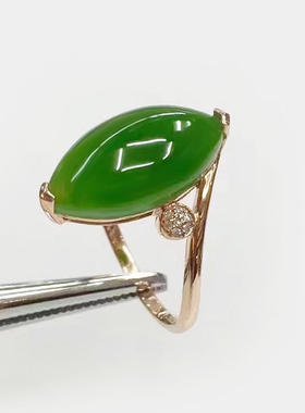 女款戒指带证书天然和田玉