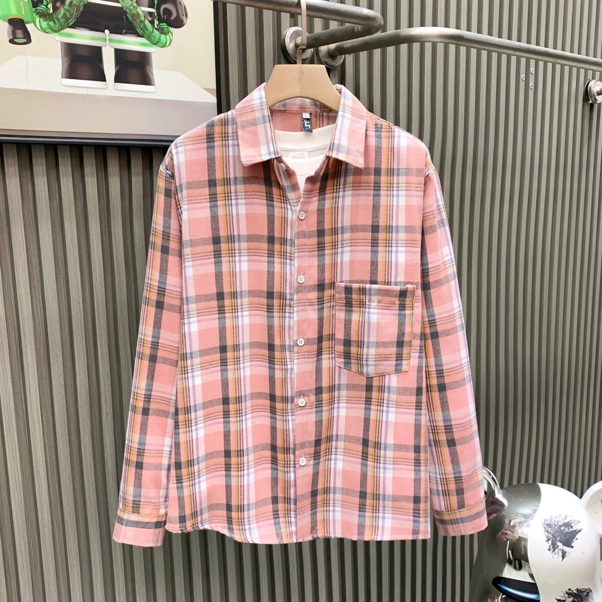 美式复古百搭格子长袖衬衫外套男女宽松衬衣潮流休闲上衣,淘宝优惠券,粉丝福利购,淘宝优惠卷