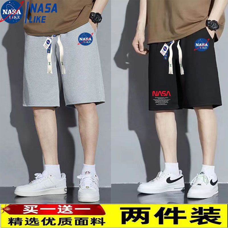 NASA联名大码短裤男学生潮流港风运动裤ins夏薄款宽松休闲五分裤 - 图2