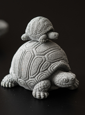 晨翔青砂石乌龟鱼缸搭配装饰摆件