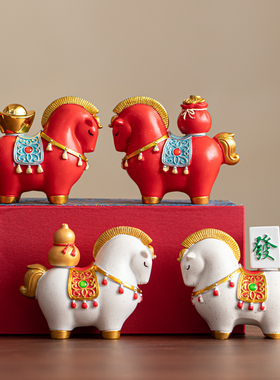 国潮马吉祥物茶宠马年桌面装饰品