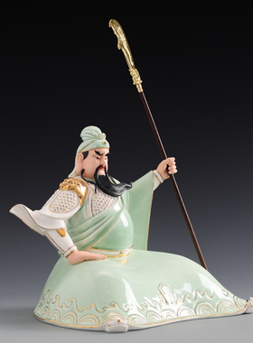 晨翔彩绘文关公像供奉武财神关羽