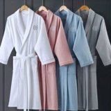 Летний хлопковый тонкий длинный быстросохнущий банный халат подходит для мужчин и женщин для влюбленных, для салонов красоты