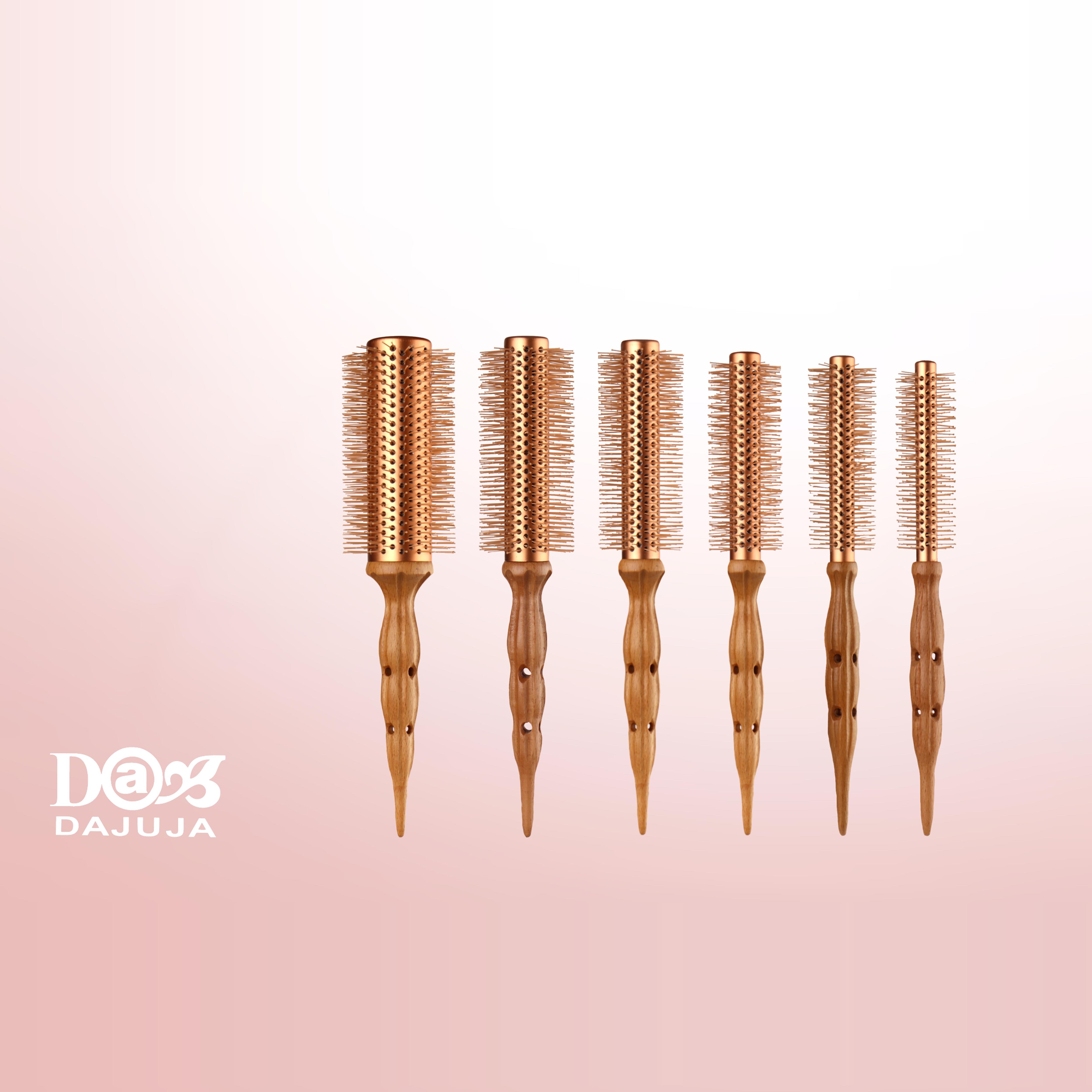 韩国进口dajuja金管白毛猪鬃毛滚梳圆筒滚梳刘海大波浪梨花专用 - 图3