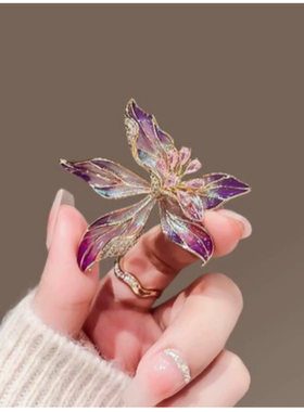 达令 法式鸢尾花胸针 高端精致胸花 毛衣衬衫西装小别针 衣服配饰