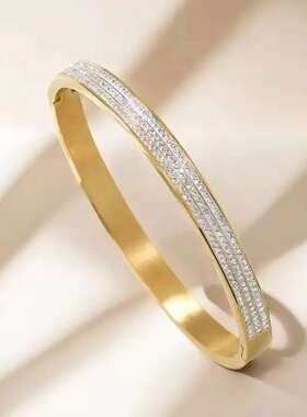 达令 极简不锈钢复古手饰 古法手链 女士精致简约手环 送女友闺蜜