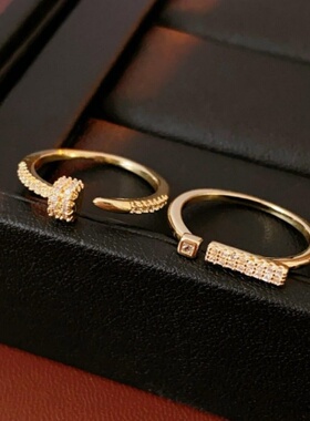 达令 可调节开口戒指 女士精致百搭食指环 高级感设计手饰 非素圈