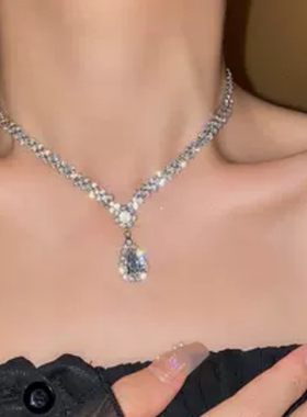 达令  长款水滴拼接项链 女款装饰毛衣链 高级感配饰时尚百搭吊坠