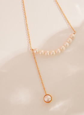 天然淡水珍珠吊坠毛衣链女轻奢