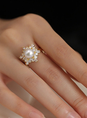 新中式天然淡水珍珠开口不掉色戒