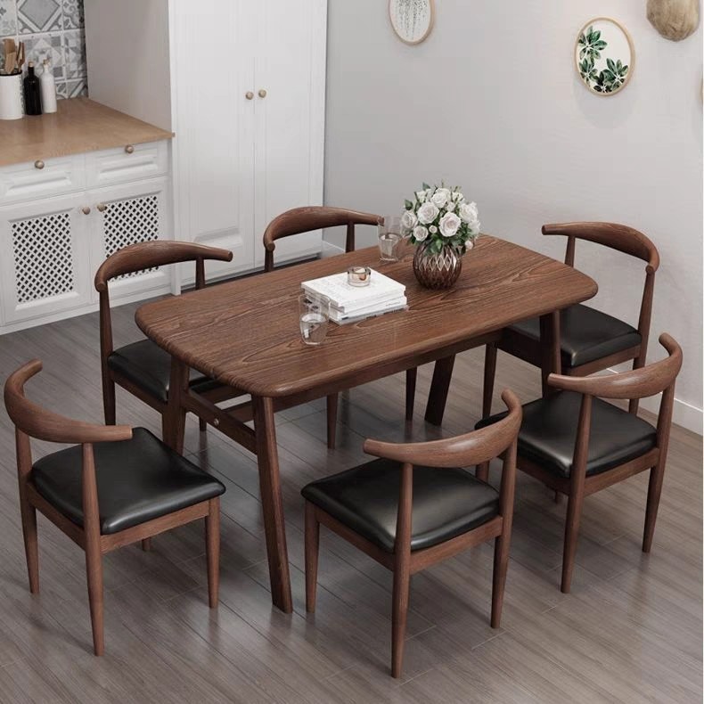 北欧餐桌椅组合现代简约小户型吃饭桌饭店咖啡店奶茶店长方形桌椅,淘宝优惠券,粉丝福利购,淘宝优惠卷