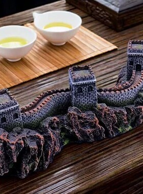 手工雕刻仿石万里长城装饰摆件
