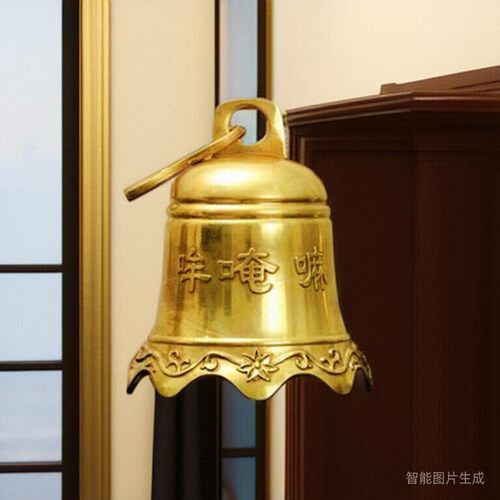 铜铃铛大中小号铜钟风铃镇宅钟声发财净面钟六字真言玲家居寺庙挂 - 图1