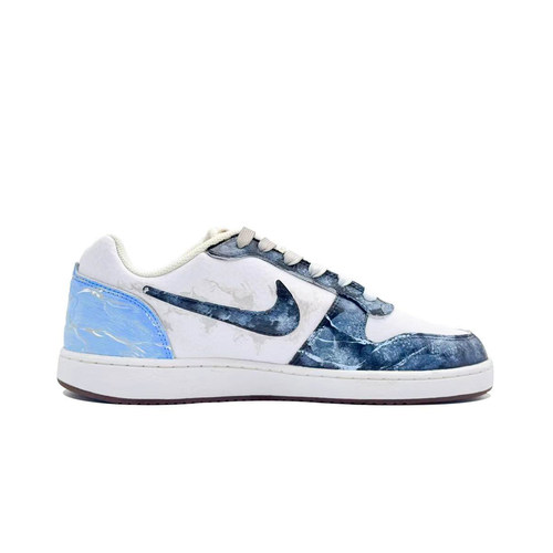 【定制球鞋】NIKE耐克 Ebernon 复古波纹油画风耐磨休闲板鞋 男款 - 图0