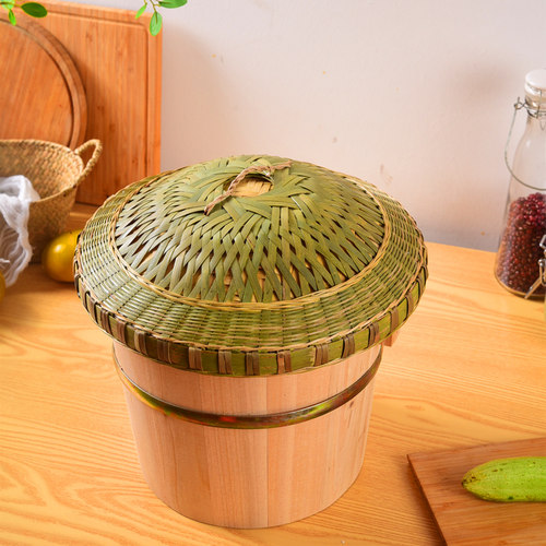 香椿树蒸饭木桶煮饭木桶饭木甑子蒸子家用大小号杉木竹底木底蒸笼 - 图3