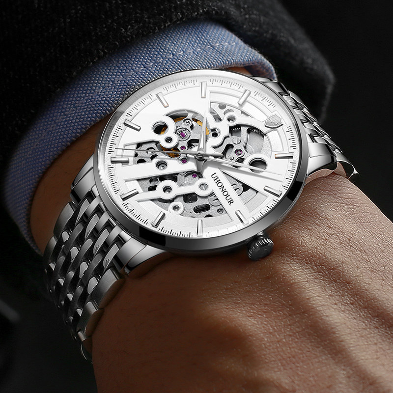 瑞士宇赫男士防水机械表男全薄机芯 宝梭易思捷国产腕表