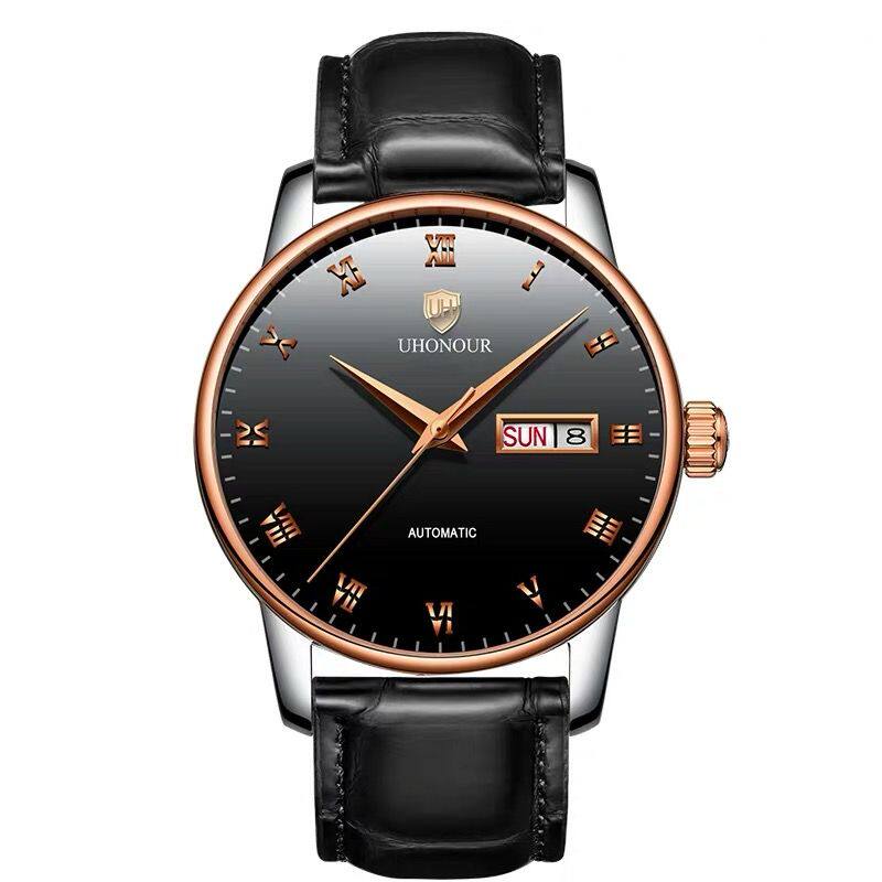 瑞士宇赫男士防水机械表全自动机芯 宝梭易思捷国产腕表