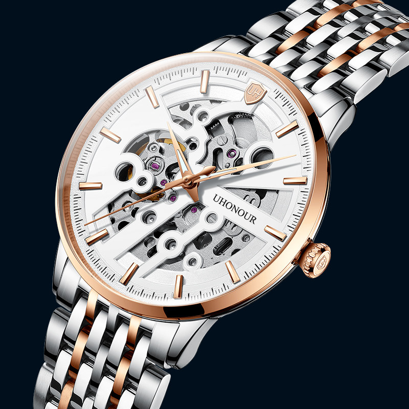 瑞士宇赫男士防水机械表男全薄机芯 宝梭易思捷国产腕表