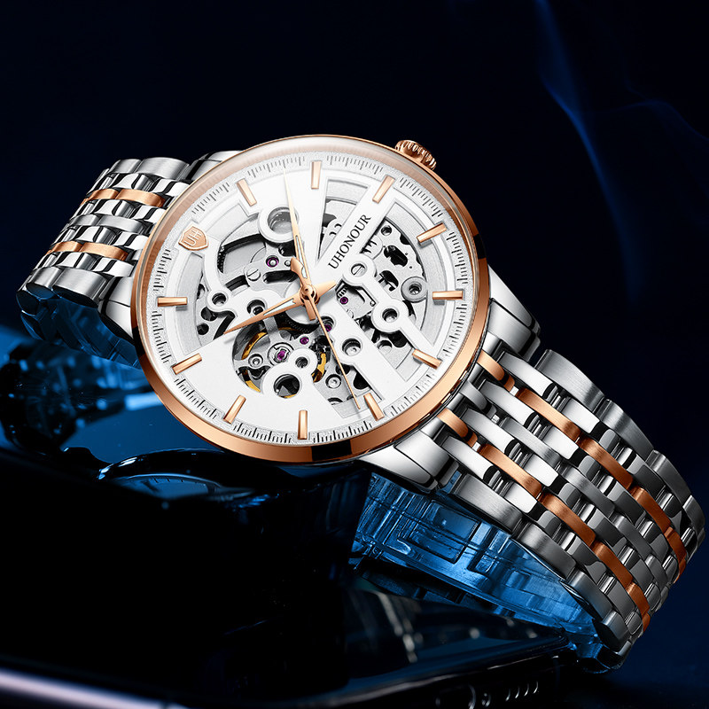 瑞士宇赫男士防水机械表男全薄机芯 宝梭易思捷国产腕表